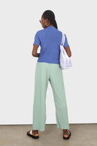 Cobalt blue ribbed fine knit polo top_2