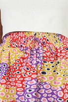 Red multicoloured leopard print tiered midi skirt_4