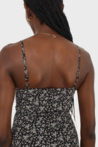 Black floral spaghetti strap midi dress_6