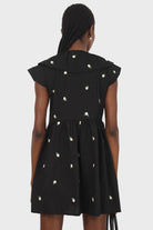 Black and white daisy ruffle dress_3