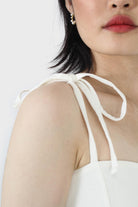 Ivory ruched back tie strap bustier_4