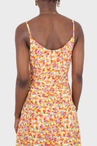 Orange dappled tie waist strappy midi dress_5