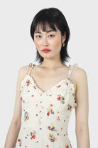 Ivory floral tie strap mini dress_3