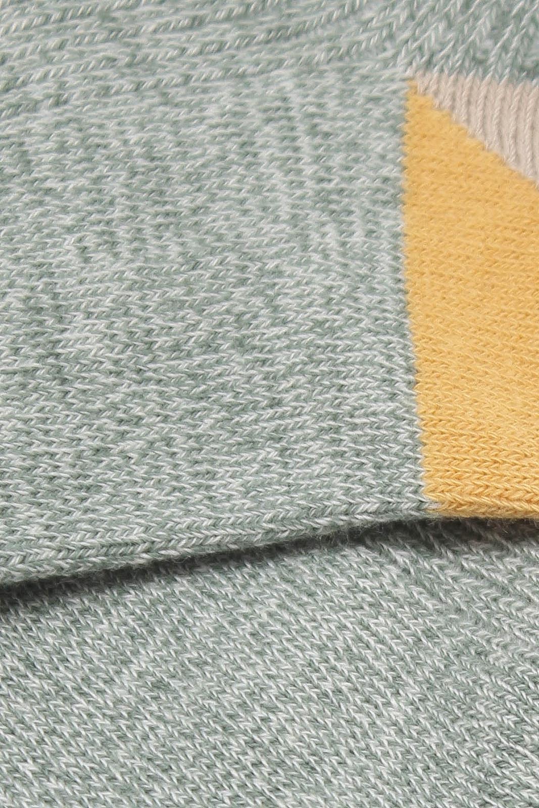 Green flecked color block ankle socks_2