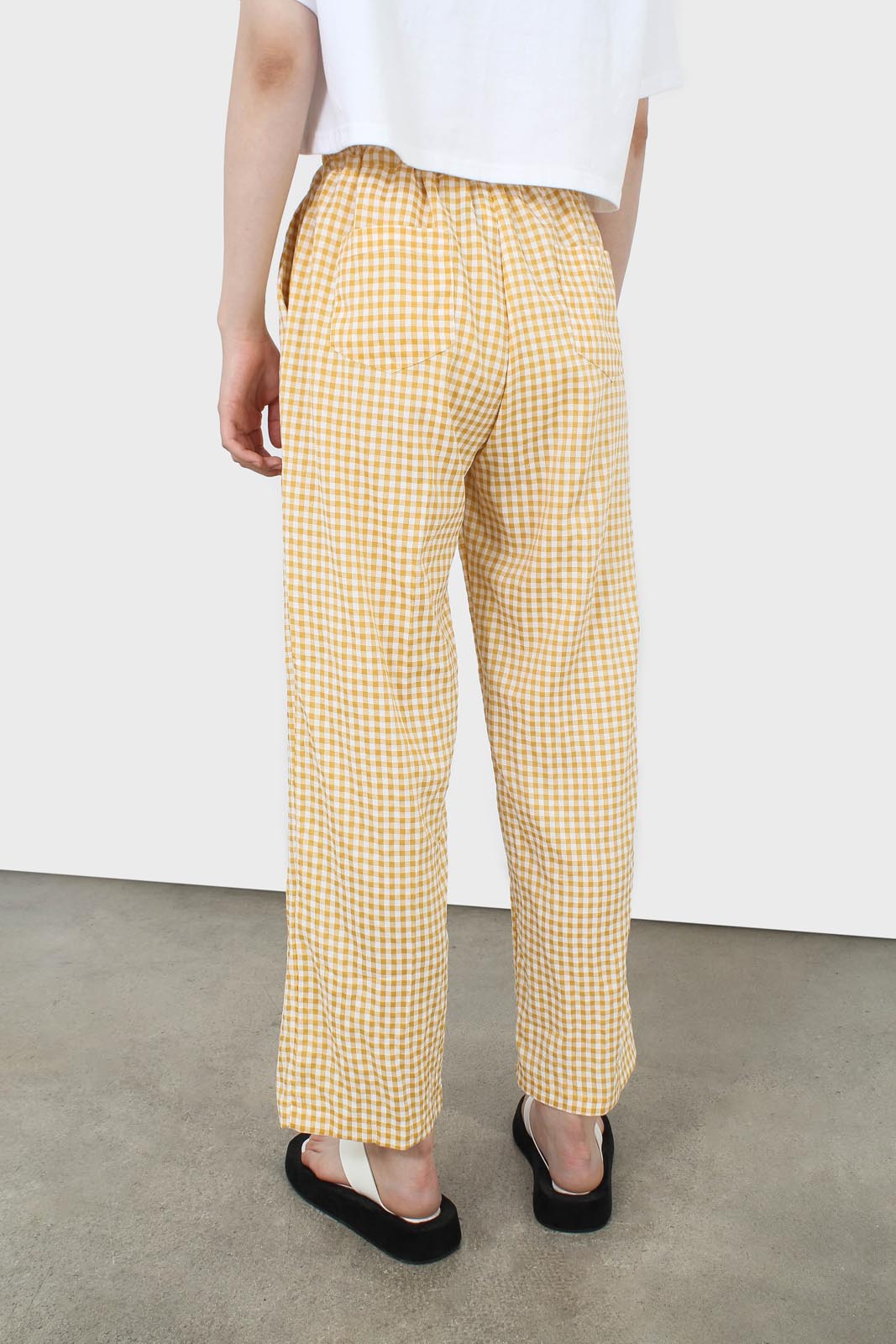 Mustard small gingham loose fit  trousers_3