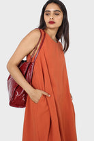 Rust orange tunic midi dress_14