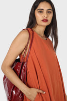 Rust orange tunic midi dress_15
