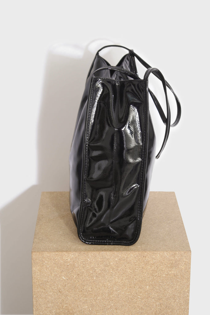 Black high shine PVC tote bag_7
