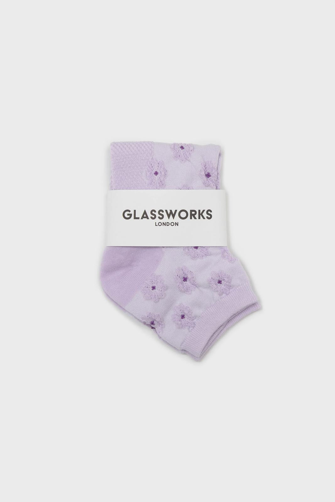 Lilac floral tuft ankle socks_4