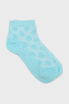 Blue floral tuft ankle socks_1
