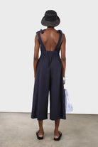 Navy open back tie strap jumpsuit_2