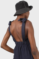 Navy open back tie strap jumpsuit_4