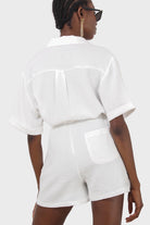 Ivory relaxed collar drawstring romper_2