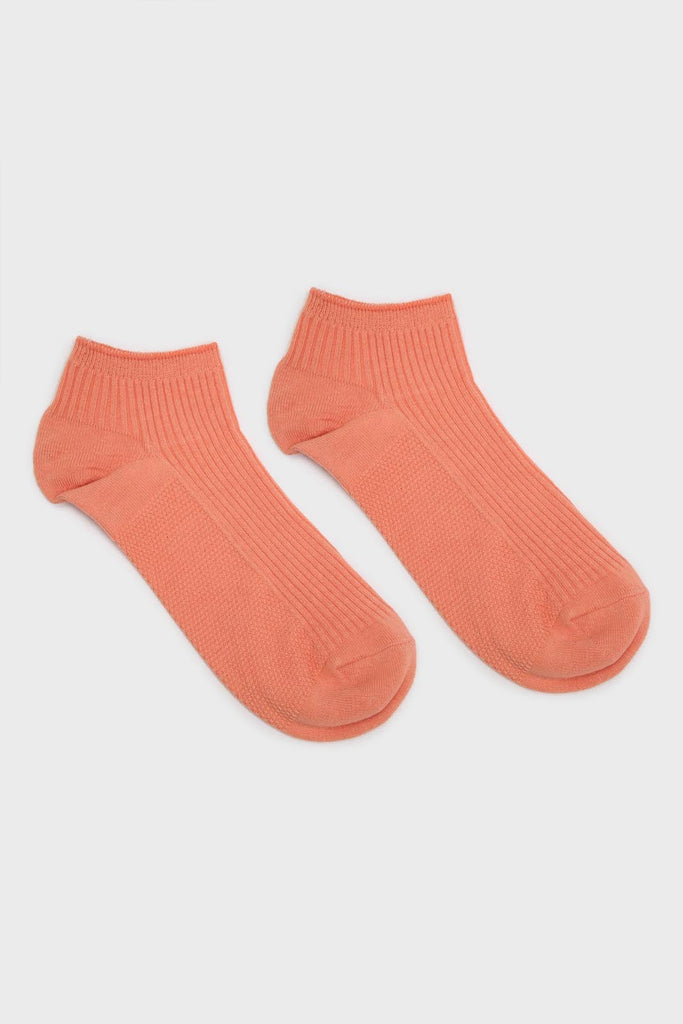 Apricot texture ribbed ankle socks_3