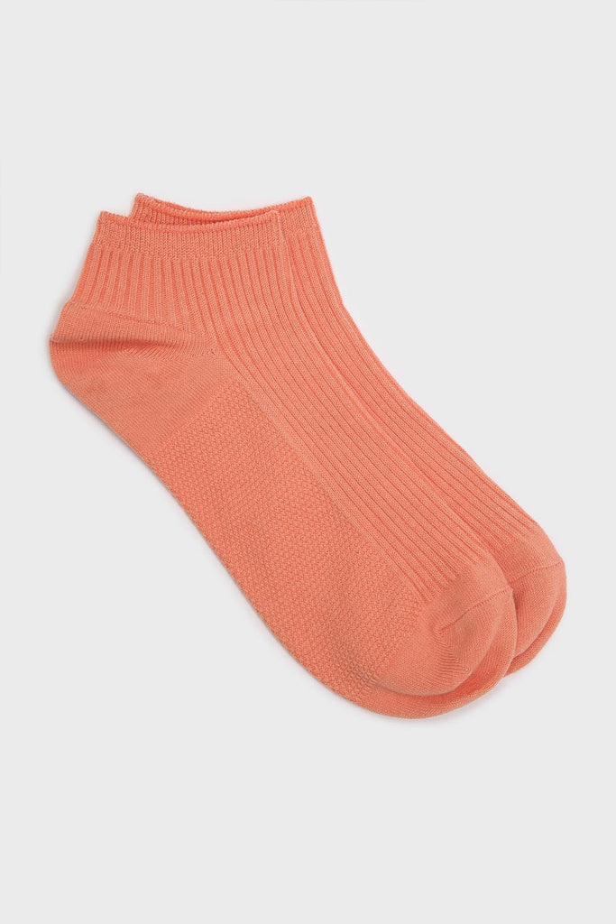 Apricot texture ribbed ankle socks_1