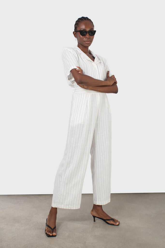 Ivory pinstripe tailored jumpsuit_5