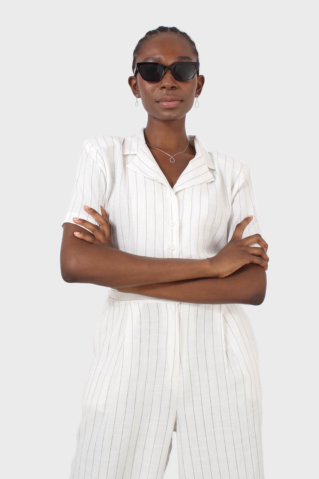 Ivory pinstripe tailored jumpsuit_7