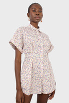 Pink and yellow ditsy floral romper_11