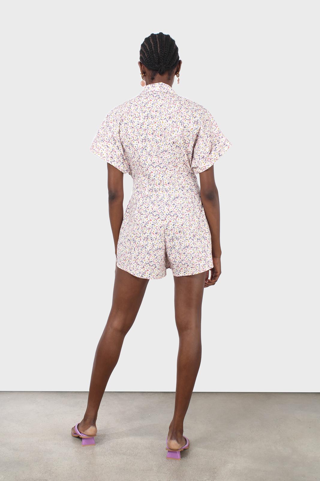 Pink and yellow ditsy floral romper_5