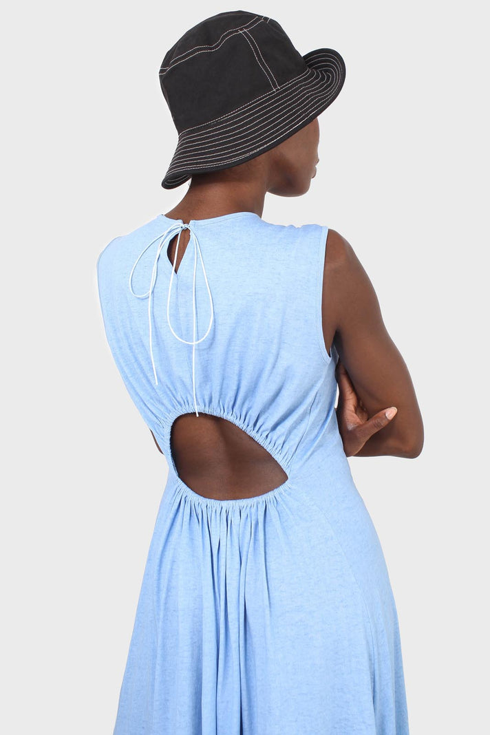 Baby blue peek back jersey dress_14