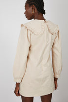 Light beige large collar mini dress_5