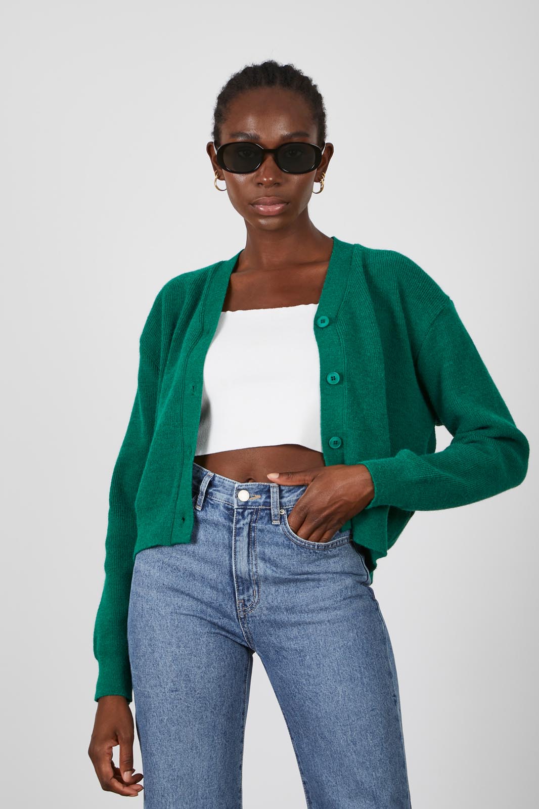 Emerald green smart cardigan