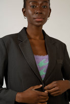 Grey smart single breasted blazer_5