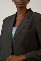 Grey smart single breasted blazer_9