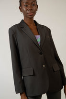 Grey smart single breasted blazer_1