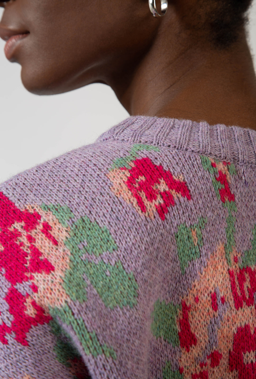 Purple floral intarsia wool blend jumper_9