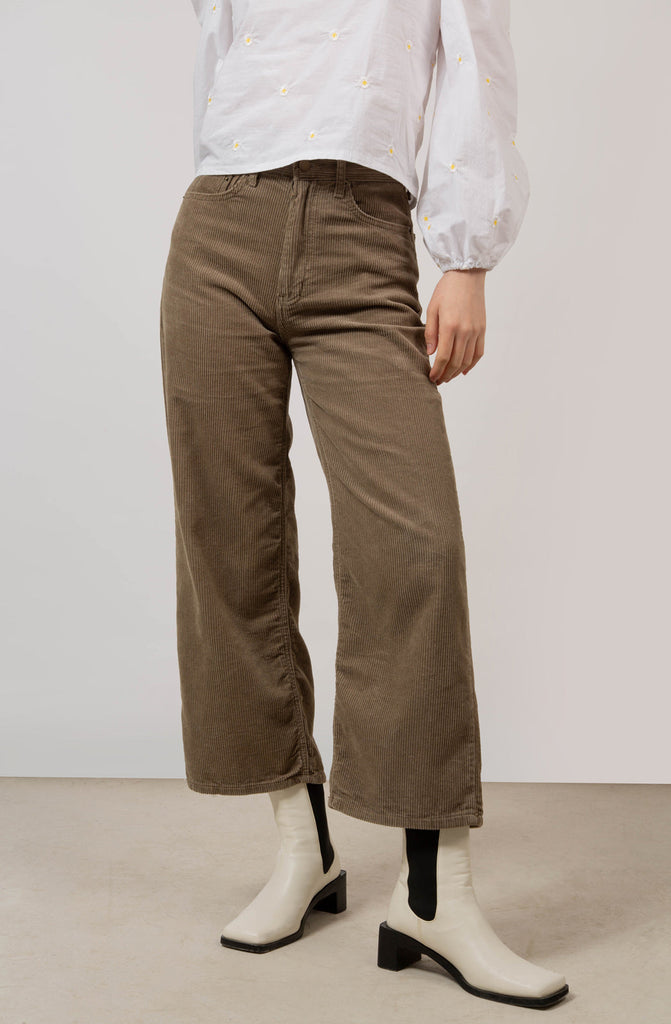Brown corduroy loose fit trousers - 229_1
