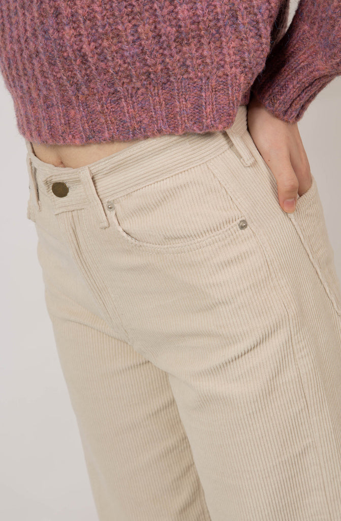 Ivory corduroy loose fit trousers - 229_9