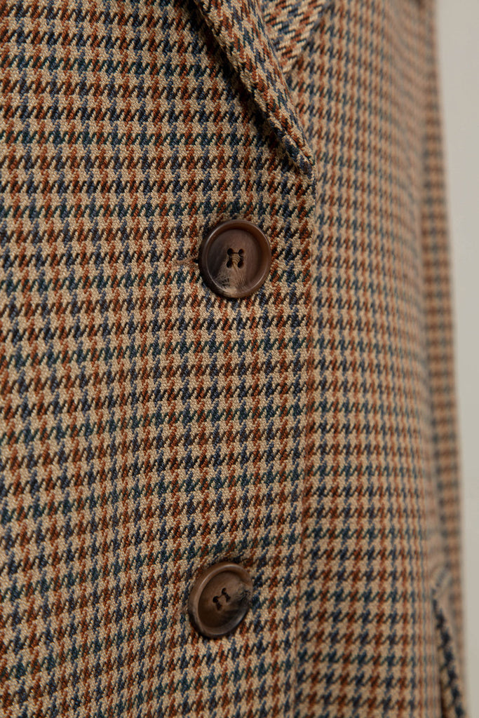 Brown and blue houndstooth single breasted blazer_9