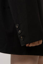 Black single breasted oversized blazer_5