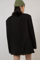 Black single breasted oversized blazer_4