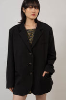 Black single breasted oversized blazer_12