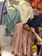 Pale pink wrinkle wrap blouse_1