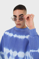 Clear and silver classic round sunglasses_6