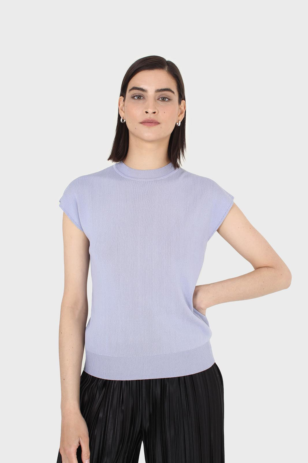 Lilac sleeveless crewneck knitted tee_6