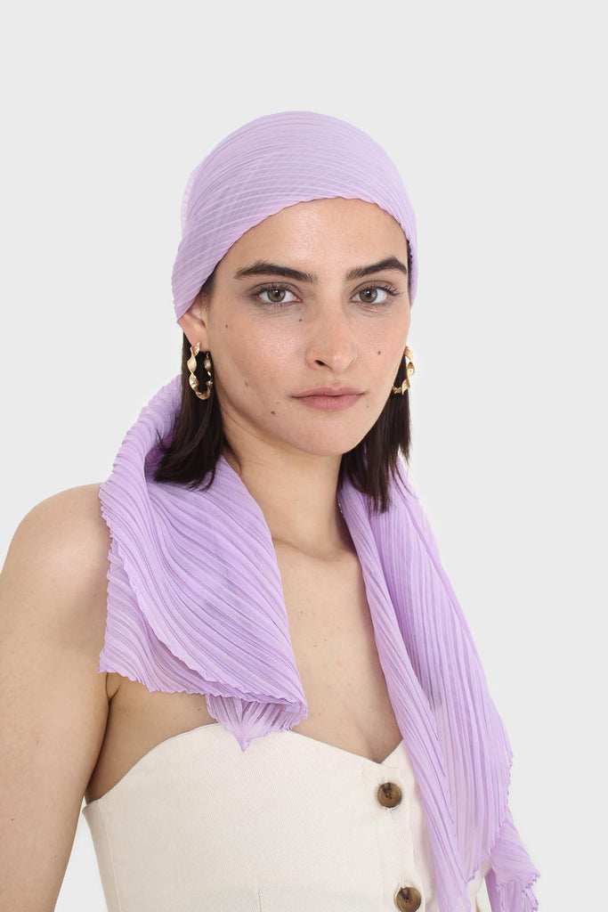 Lilac micro pleat scarf_2