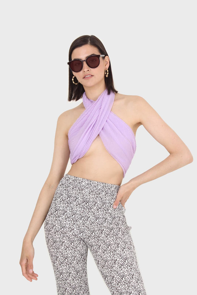 Lilac micro pleat scarf_5