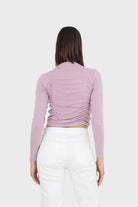 Lilac pull front long sleeve jersey top_4