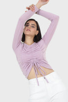 Lilac pull front long sleeve jersey top_6