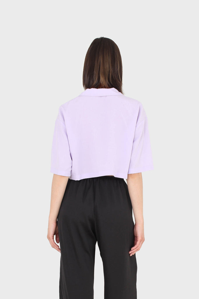 Lilac cropped short sleeved boxy shirt_2