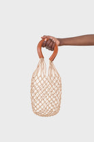 Camel net cylinder bucket bag_2