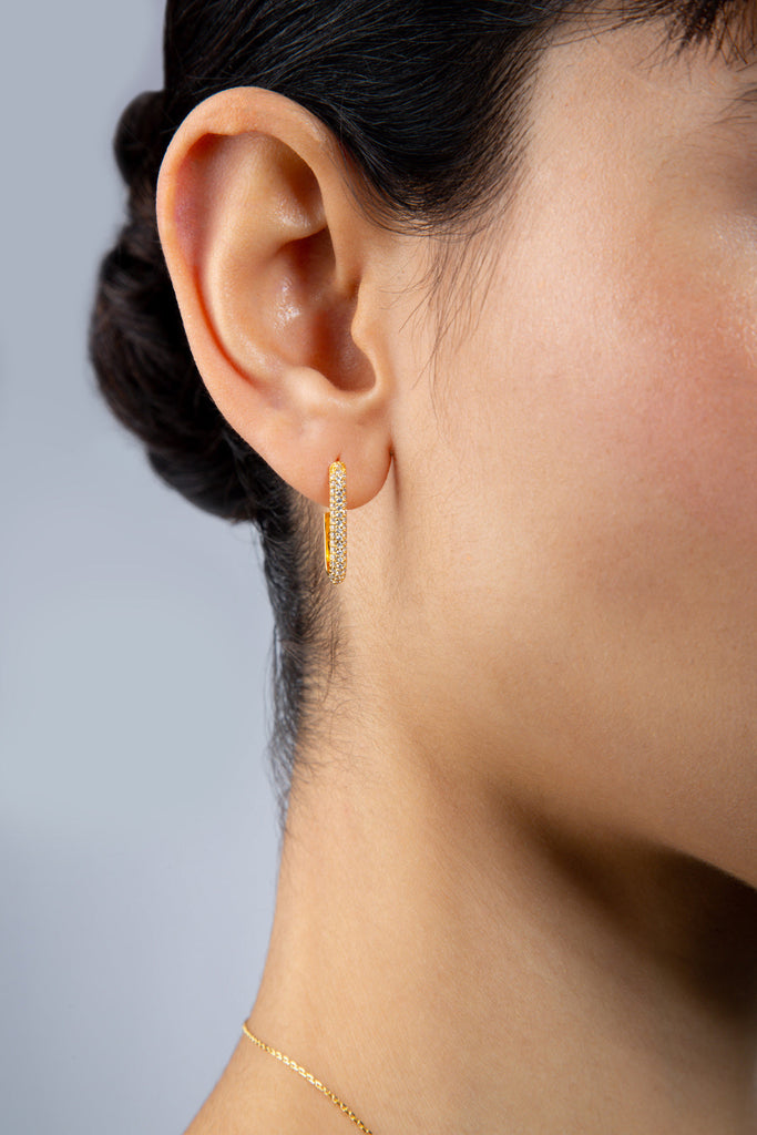 Gold and white diamante long hoop earrings_3