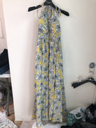 Yellow and white floral strappy maxi dress_1