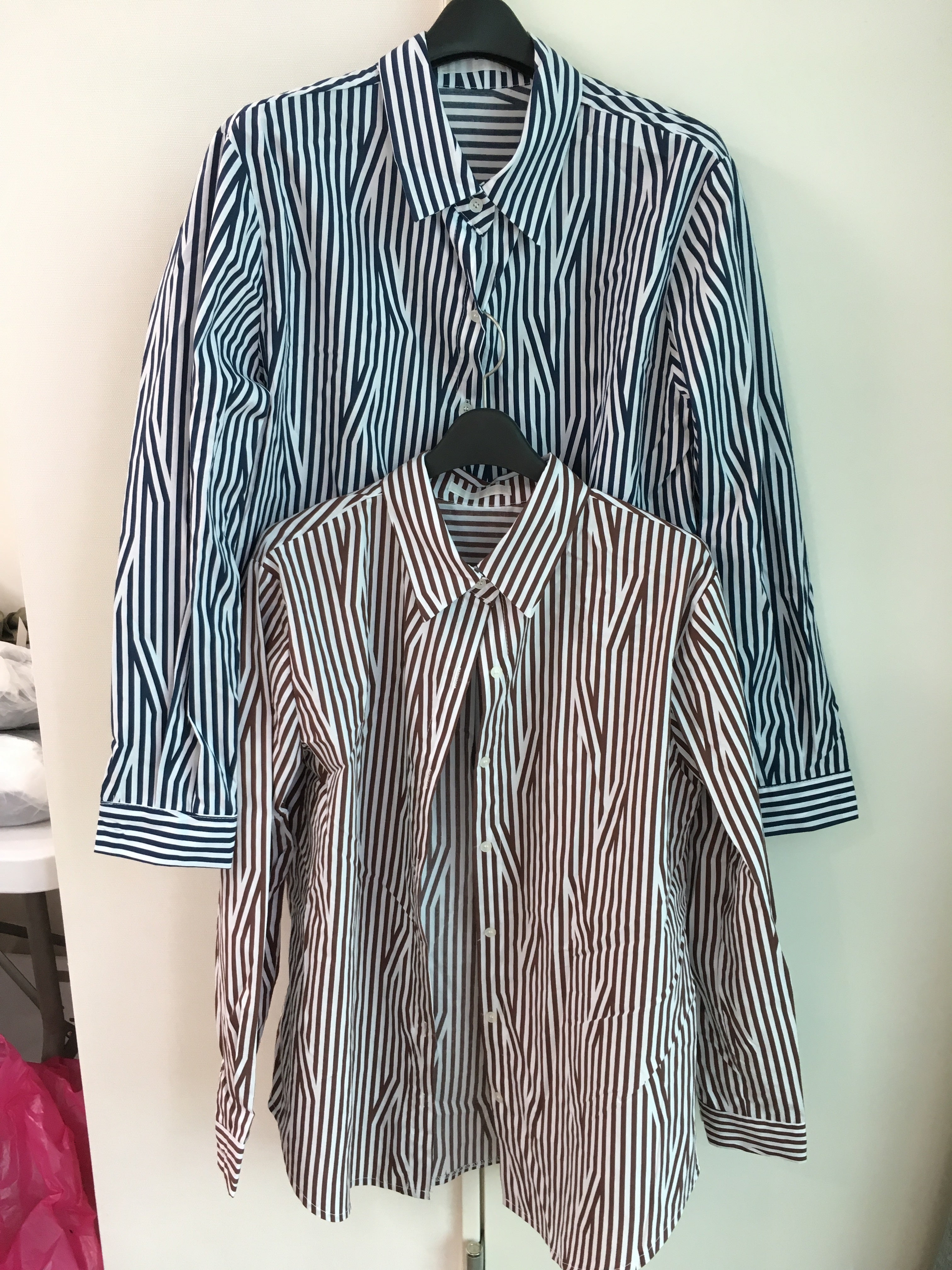 Navy and white zig-zag oversized shirt_1