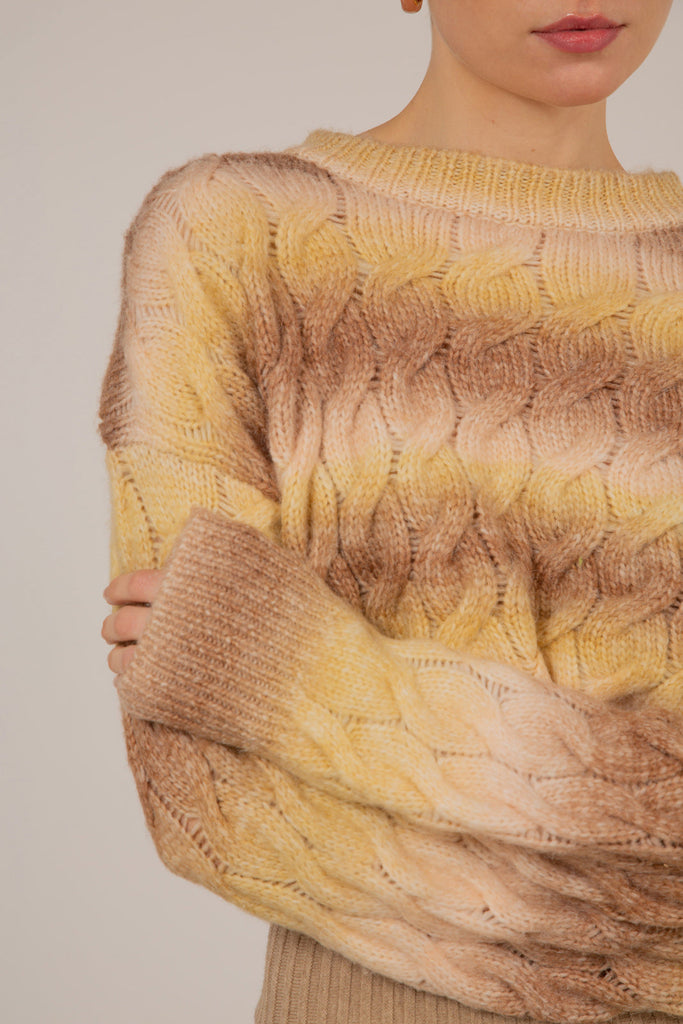 Beige and yellow dip striped jumper_4