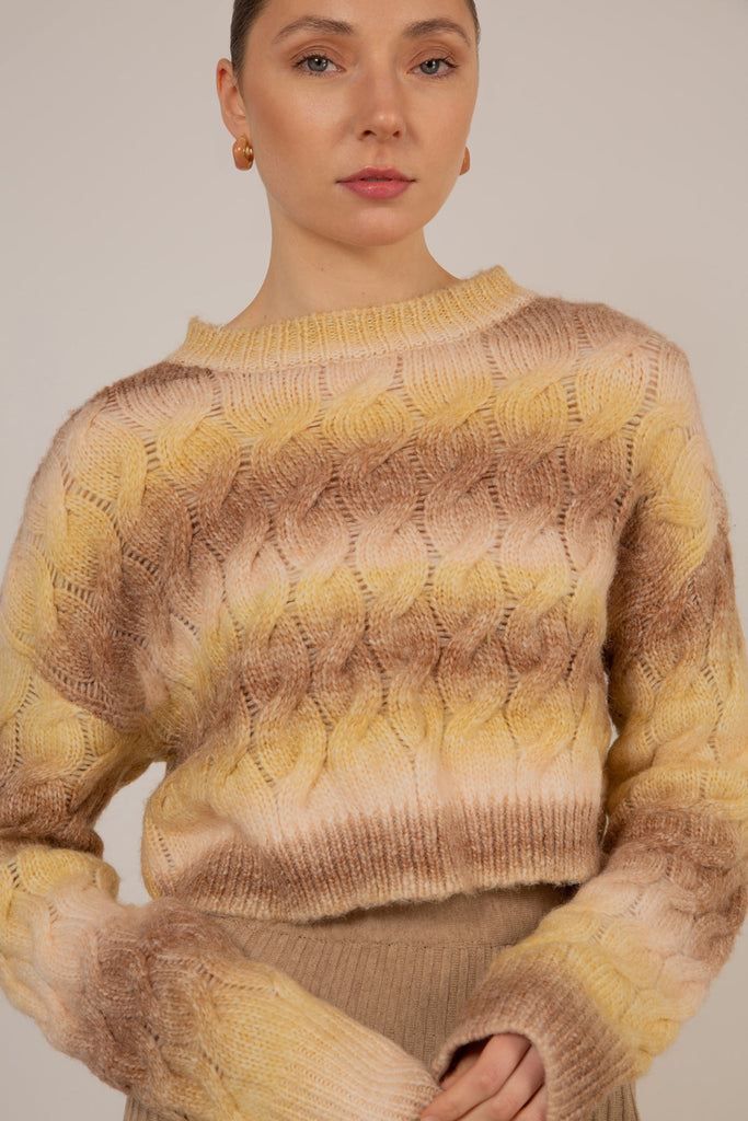 Beige and yellow dip striped jumper_3